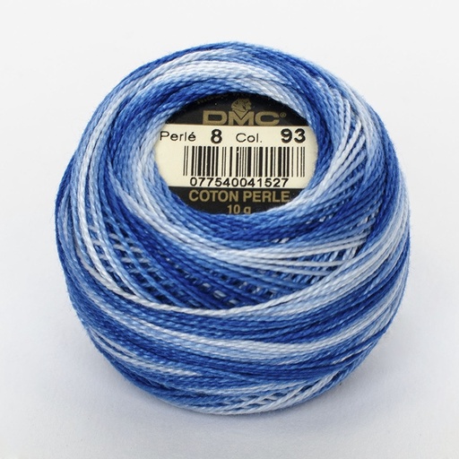 [DMCPerleCotton593] DMC Perle #5 0093 Variegated Med Blue (Skein)