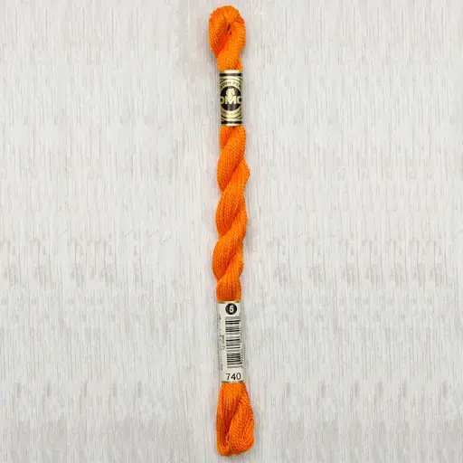 [dmcpearlperlecotton50740skein] DMC Perle #5 0740 Tangerine