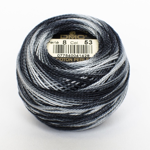 [dmcpearlperle80053] DMC Perle #8 0053 Variegated Steel Gray