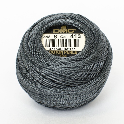 [DMCPelreCotton80413] DMC Perle #8 0413 Dark Pewter Gray