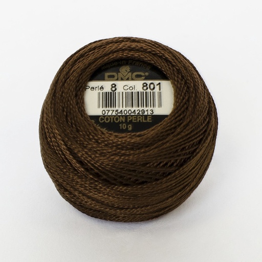[DMCPerle88801] DMC Perle #8 0801 Dark Coffee Brown