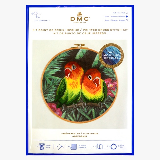 [dmcprintedcrossstitchlovebirds] DMC Printed Cross Stitch Love Birds