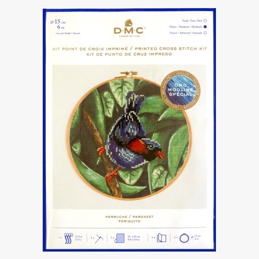 [DMCPrintedCrossStitchParokeet] DMC Printed Cross Stitch Parokeet