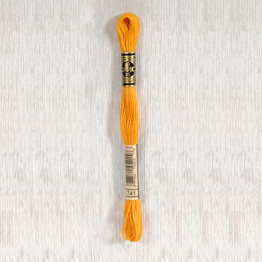 [DMCStrandedCotton741] DMC Stranded Cotton 0741 Medium Tangerine