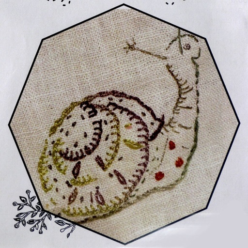[hares-nest-stitchery-snail-friend-stencil] Hare's Nest Stitchery Snail Friend Stencil