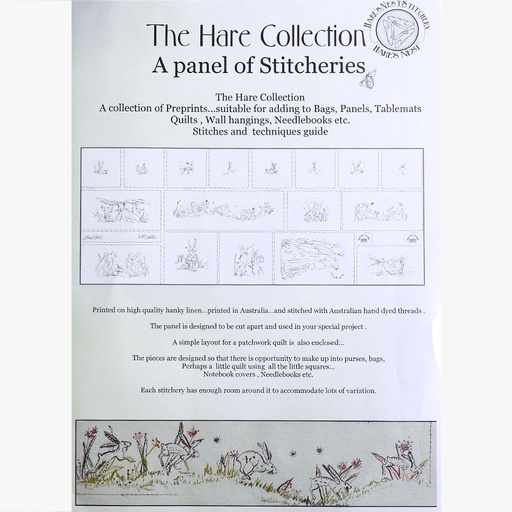 [hare-collection---a-panel-of-stitcheries] Hare's Nest Stitchery The Hare Collection - A Panel of Stitcheries