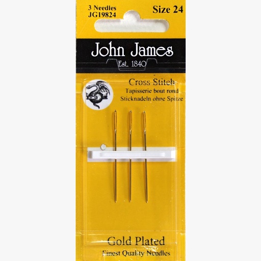 [JohnJamesNeedlesSize24GOLDTapestryNeedlespkt3] John James Gold Plated Tapestry Needles Size 24 (pkt 3)