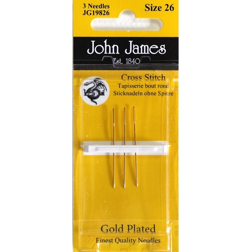 [JohnJamesNeedlesSize26GOLDTapestryNeedlespkt3] John James Gold Plated Tapestry Needles Size 26 (pkt 3)