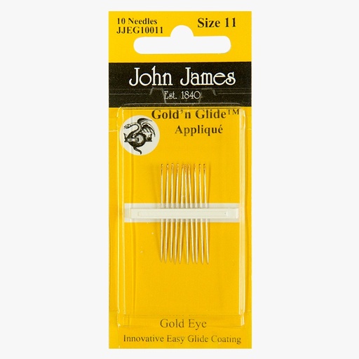[JohnJamesGoldnGlideAppliquesize11] John James Gold'n Glide Applique Needles Size 11
