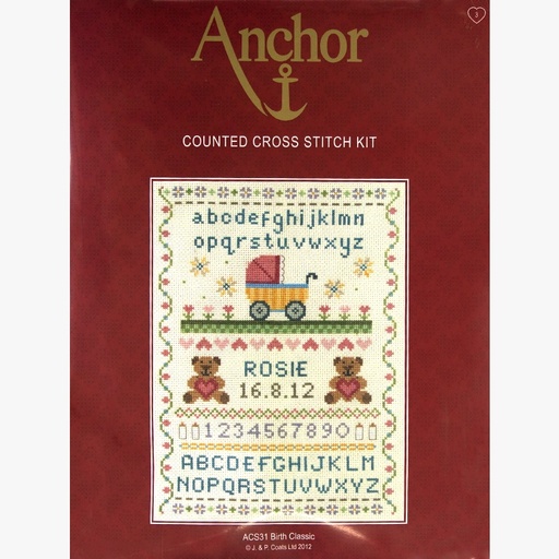 [anchorcountedcrossstitch-birthclassic] Anchor Counted Cross Stitch - Birth Classic
