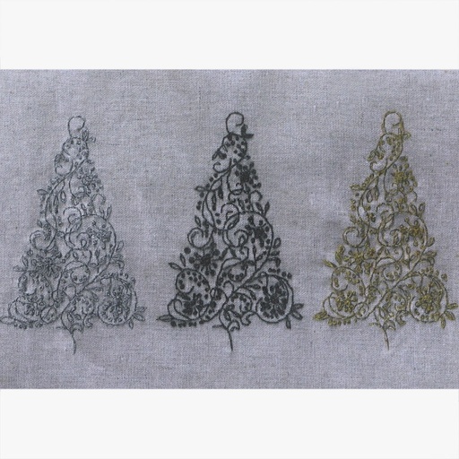 [maytime-distributors-stamped-panel--3-christmas-trees] Maytime Distributors PH015 Christmas Trees Triple