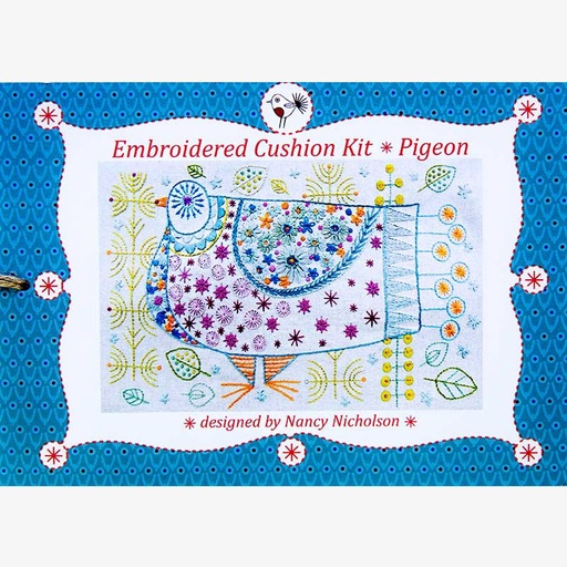 [nancynicholson-embroideredcushionkit-pigeon] Nancy Nicholson - Pigeon Embroidered Cushion Kit