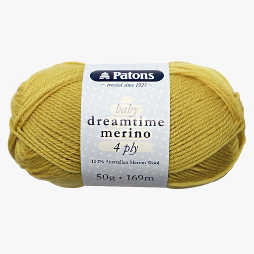 [PatonsDreamtime4-plyMerino3912GoldAmber] Patons Baby Dreamtime Merino 4 Ply Wool 3912 Gold Amber