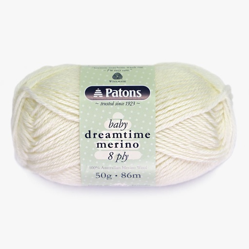 [PatonsBabyMerino8Ply51Cream] Patons Baby Dreamtime Merino 8 Ply Wool 0051 Cream