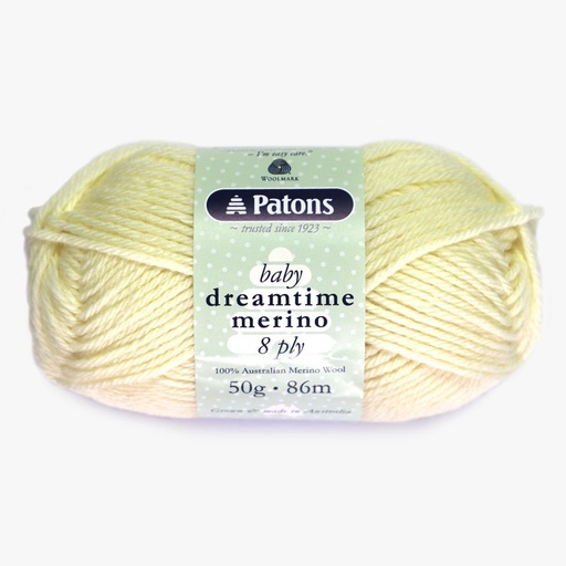 [Dreamtime8-ply3910VanillaCustard] Patons Baby Dreamtime Merino 8 Ply Wool 3910 Vanilla Custard