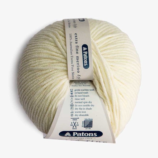 [PatonsExtraFineMerino8plyIvory] Patons Extra Fine Merino 8ply Ivory