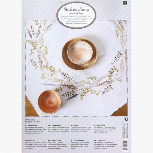 [rico-grass-wreath-tablecloth-kit-95x95cm] Rico 150102 Grass Wreath Tablecloth Kit 95x95cm