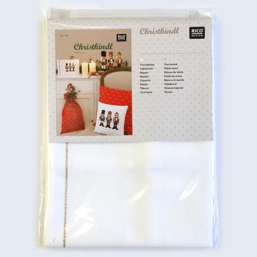 [ricotablebandwhitewithlurexedge] Rico 16220.70.18 White with Lurex Edge Table Runner 29 x 153cm