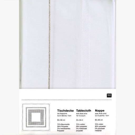 [rico-tablecloth-with-gold-lurex-edge] Rico 16220.70.21 Tablecloth with Gold Lurex Edge 90x90cm