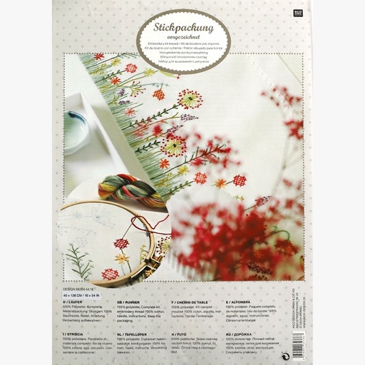 [rico683045418embautumnmeadowrunnerkit40x138] Rico 68304.54.18 Autumn Meadow Table Runner Kit 40x138cm