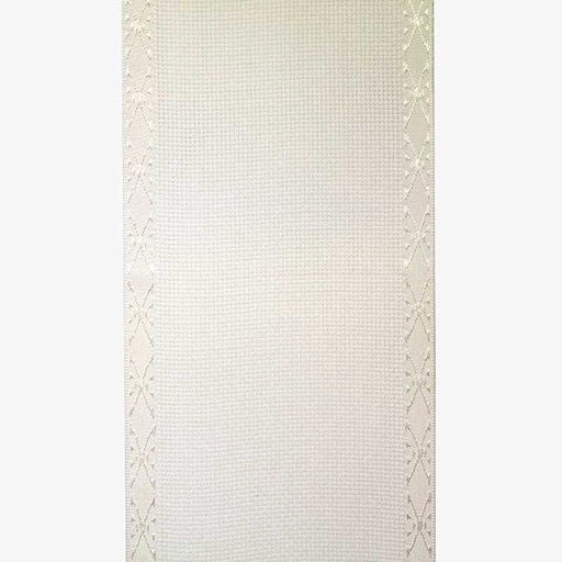 [ricoaidabandwhitewithwovenedge12cm] Rico Aida Band Woven Edge 12cm 14ct White