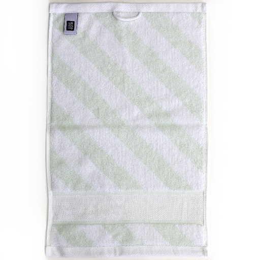 [rico-guest-towel-green-and-white-striped] Rico Striped Hand Towel Green and White