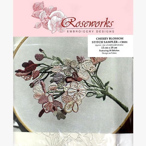 [roseworks-cherry-blossom-stitch-sampler-cbss1] Roseworks Cherry Blossom Stitch Sampler CBSS1