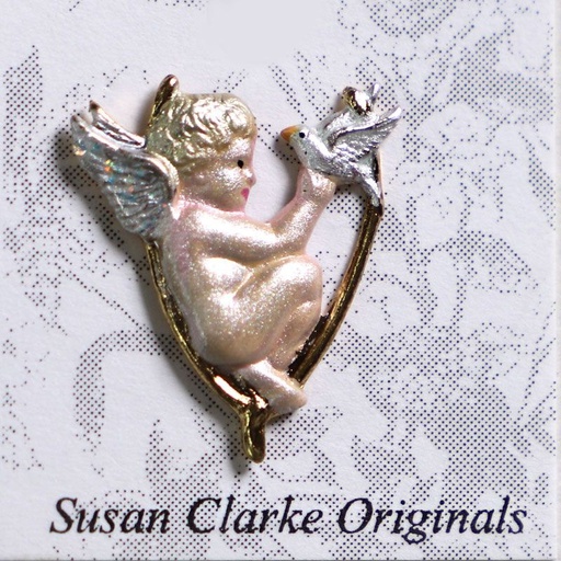 [susan-clarke-charm---p30-cherub-with-dove-pin] Susan Clarke Charm P 30 Cherub with Dove Pin