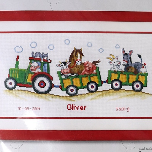 [vervaco-tractor-with-animals-kit] Vervaco Tractor With Animals Kit