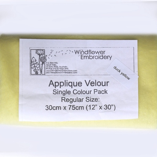 [WindflowerAppliqueVelourLightYellow] Windflower Applique Velour Duck Yellow