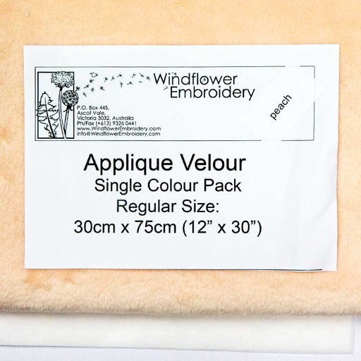[WindflowerAppliqueVelourPeach] Windflower Applique Velour Peach