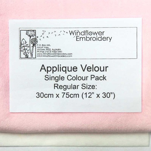 [WindflowerAppliqueVelourPink] Windflower Applique Velour Pink